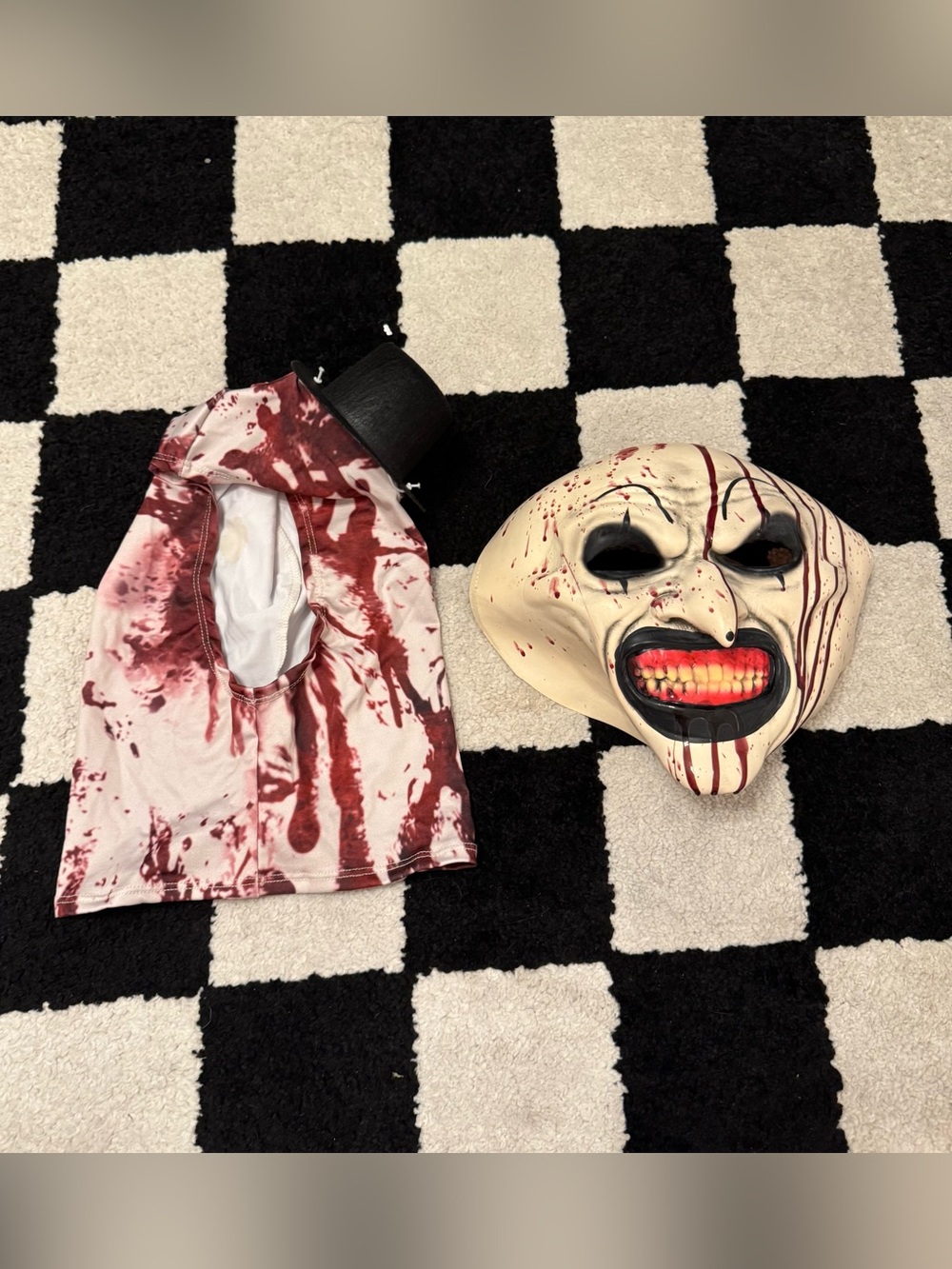 Terrifier Art The Clown Mask & Hood w/ Attached Hat Adult O/S